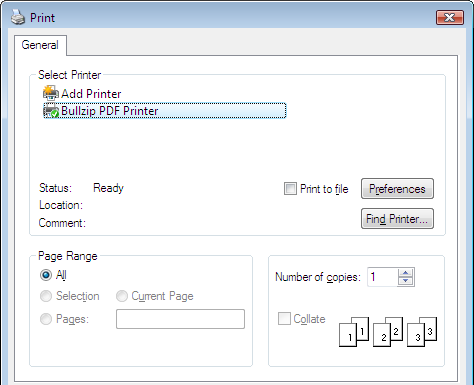 BullZip PDF nyomtató BullZip PDF nyomtató