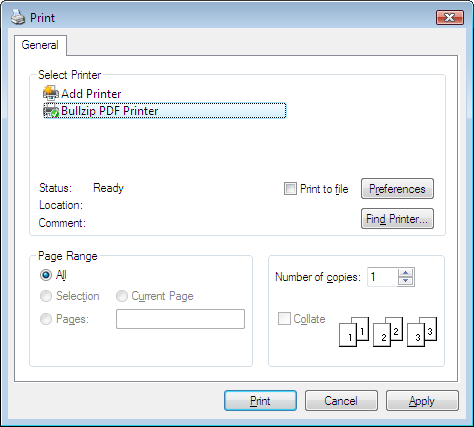 BullZip PDF nyomtató BullZip PDF nyomtató