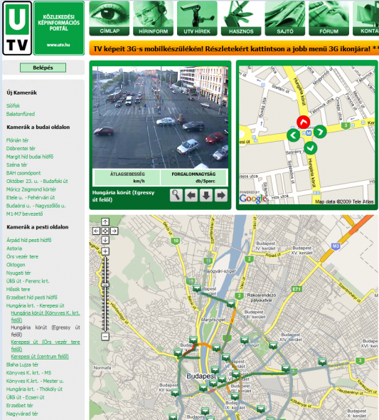 utv.hu - közlekedési képinformációs portál
