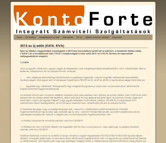 2013-as új adók (KATA, KIVA)