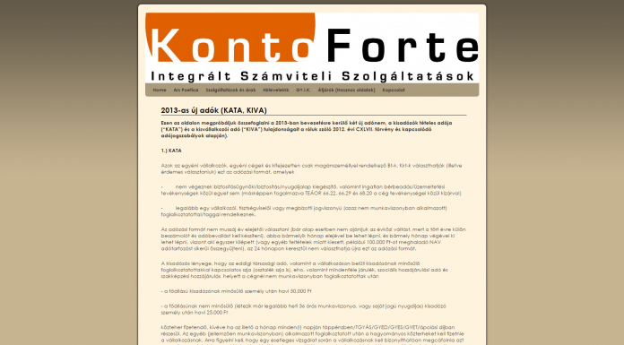 2013-as új adók (KATA, KIVA)