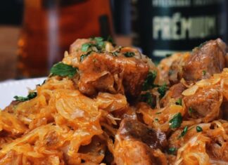 Sörös káposztás csülök recept