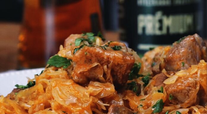 Sörös káposztás csülök recept