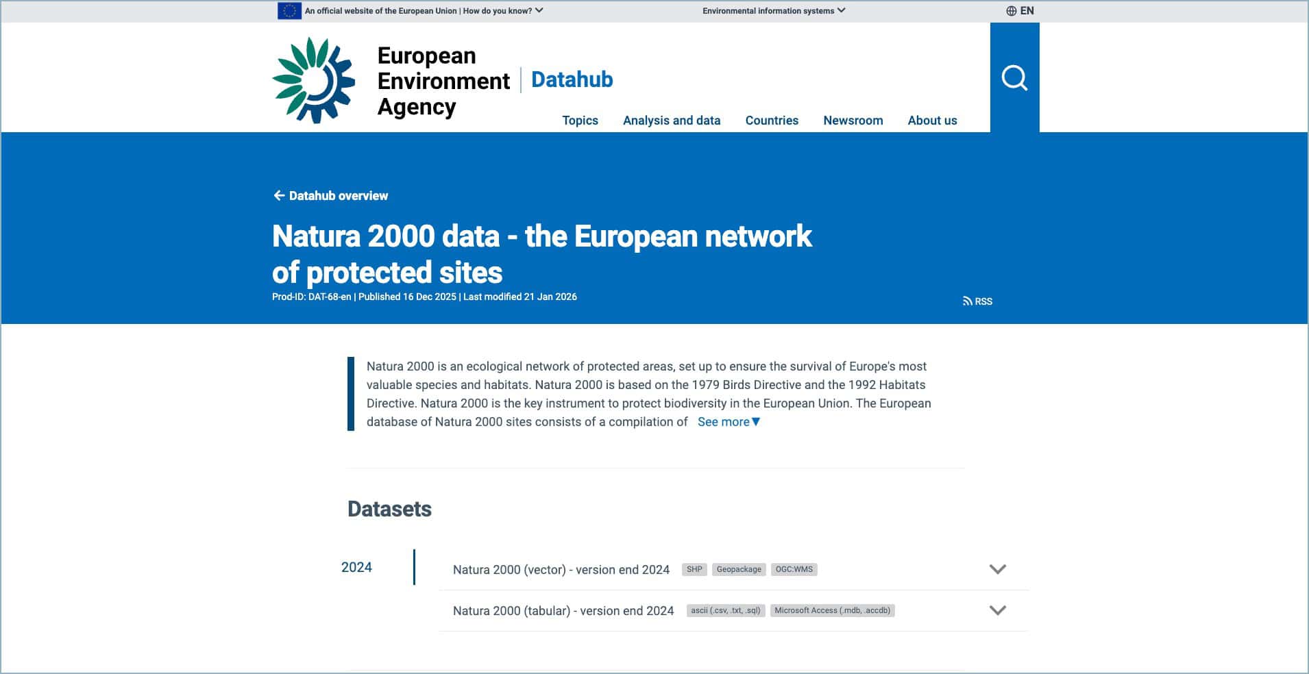 Natura 2000 adathalmaz