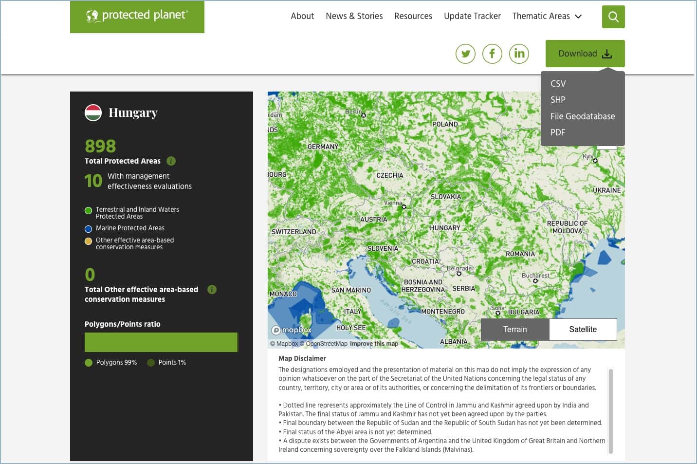 Protected Planet adatbázis